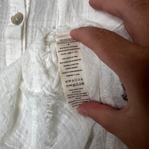 Free People Womens Talk To Me Crinkled Henley Shirt, medium - Picture 8 of 8